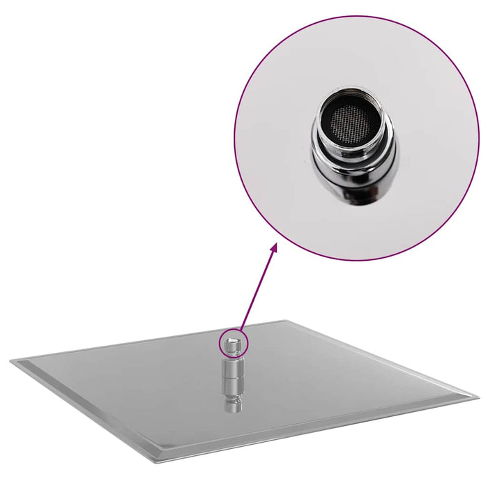 Testa Doccia a Pioggia in Acciaio Inox 304 40x40 cm Quadrata 4103915