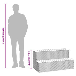 Bordo per Vasca Idromassaggio Nero Polyrattan&Massello Acacia 4103944