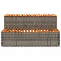 Bordo per Vasca Idromassaggio Grigio Polyrattan&Massello Acacia 4103945