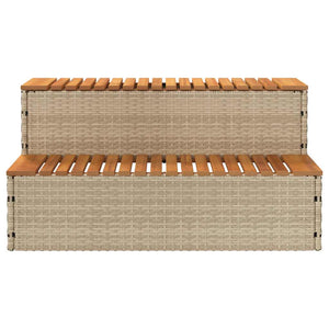 Bordo per Vasca Idromassaggio Beige Polyrattan&Massello Acacia 4103946