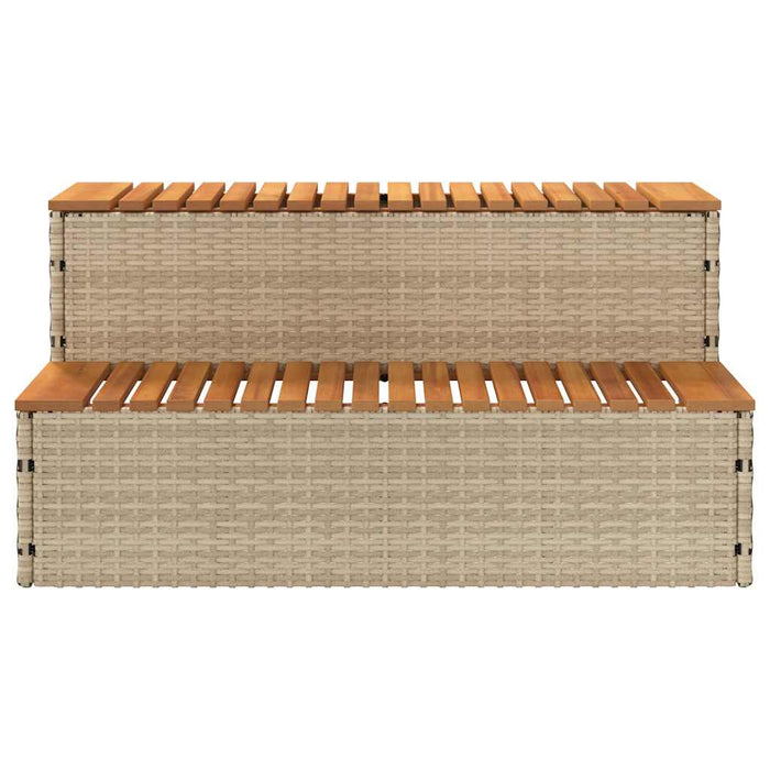 Bordo per Vasca Idromassaggio Beige Polyrattan&Massello Acacia 4103946