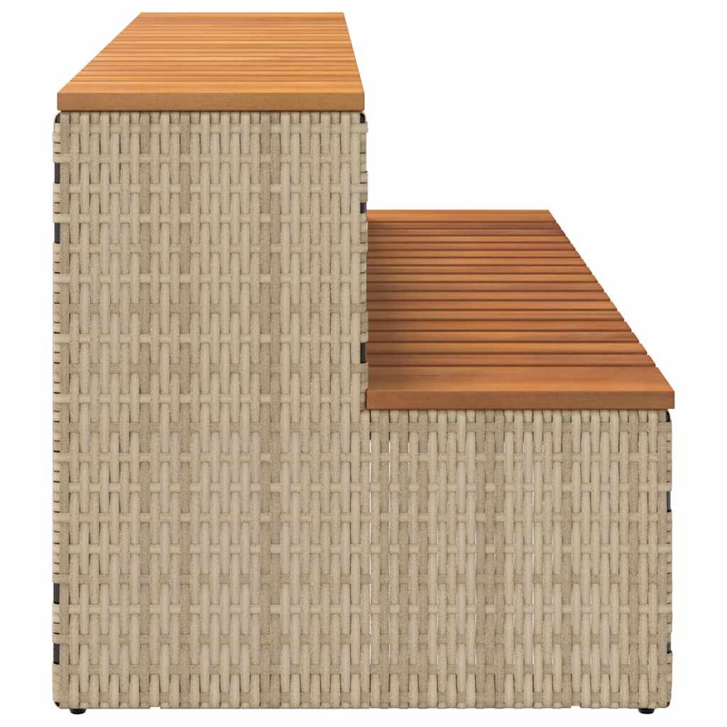 Bordo per Vasca Idromassaggio Beige Polyrattan&Massello Acacia 4103946
