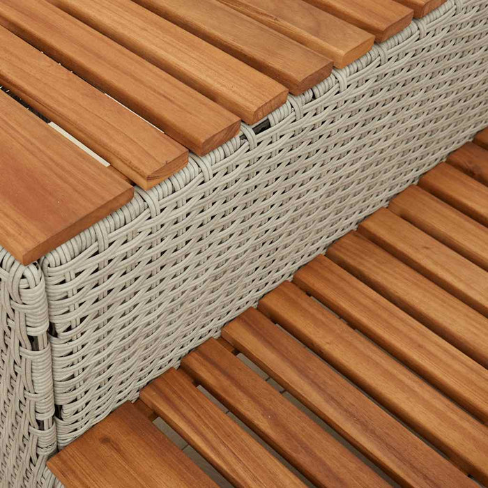 Bordo per Vasca Idromassaggio Grigio Polyrattan&Massello Acacia 4103947