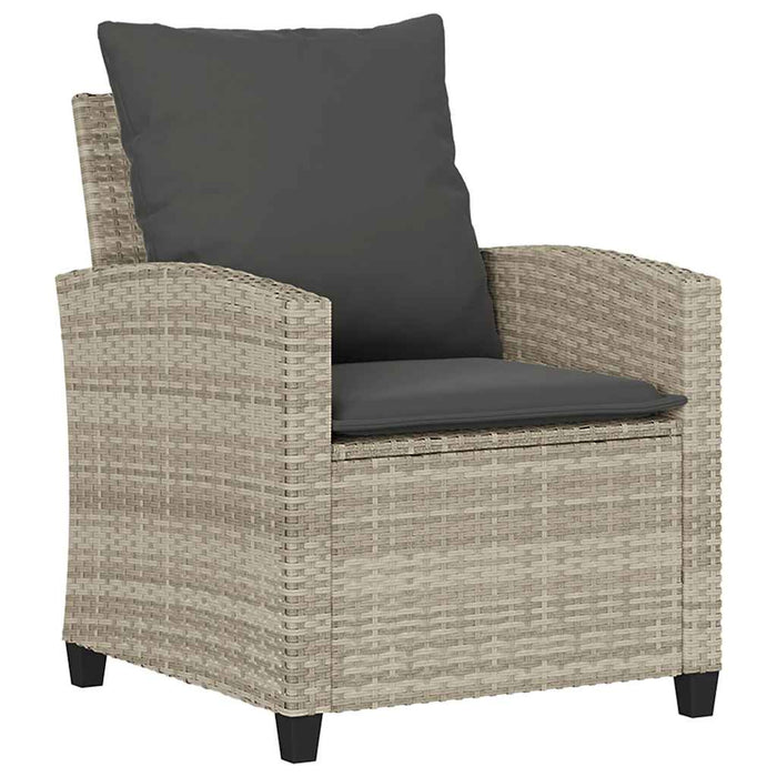 Set Divano da Giardino 6pz con Cuscini Grigio Chiaro Polyrattan 3324582