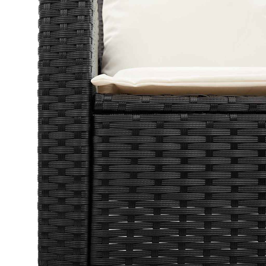 vidaXL Set Divano da Giardino 6 pz con Cuscini Nero in Polyrattan