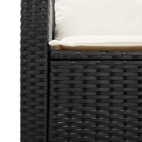 vidaXL Set Divano da Giardino 6 pz con Cuscini Nero in Polyrattan