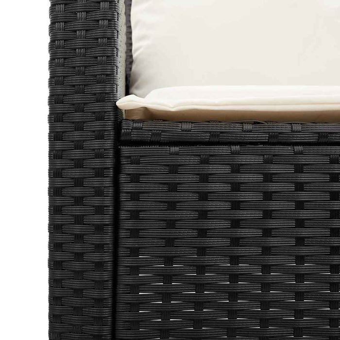 vidaXL Set Divano da Giardino 6 pz con Cuscini Nero in Polyrattan