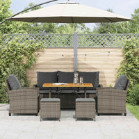 vidaXL Set Divano da Giardino 6 pz con Cuscini Grigio in Polyrattan