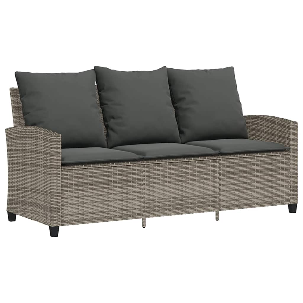 vidaXL Set Divano da Giardino 6 pz con Cuscini Grigio in Polyrattan