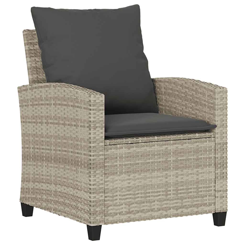 Set Divano da Giardino 6pz con Cuscini Grigio Chiaro Polyrattan 3324589