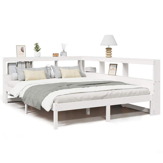 vidaXL Letto Libreria senza Materasso Bianco 160x200 cm Legno di Pino