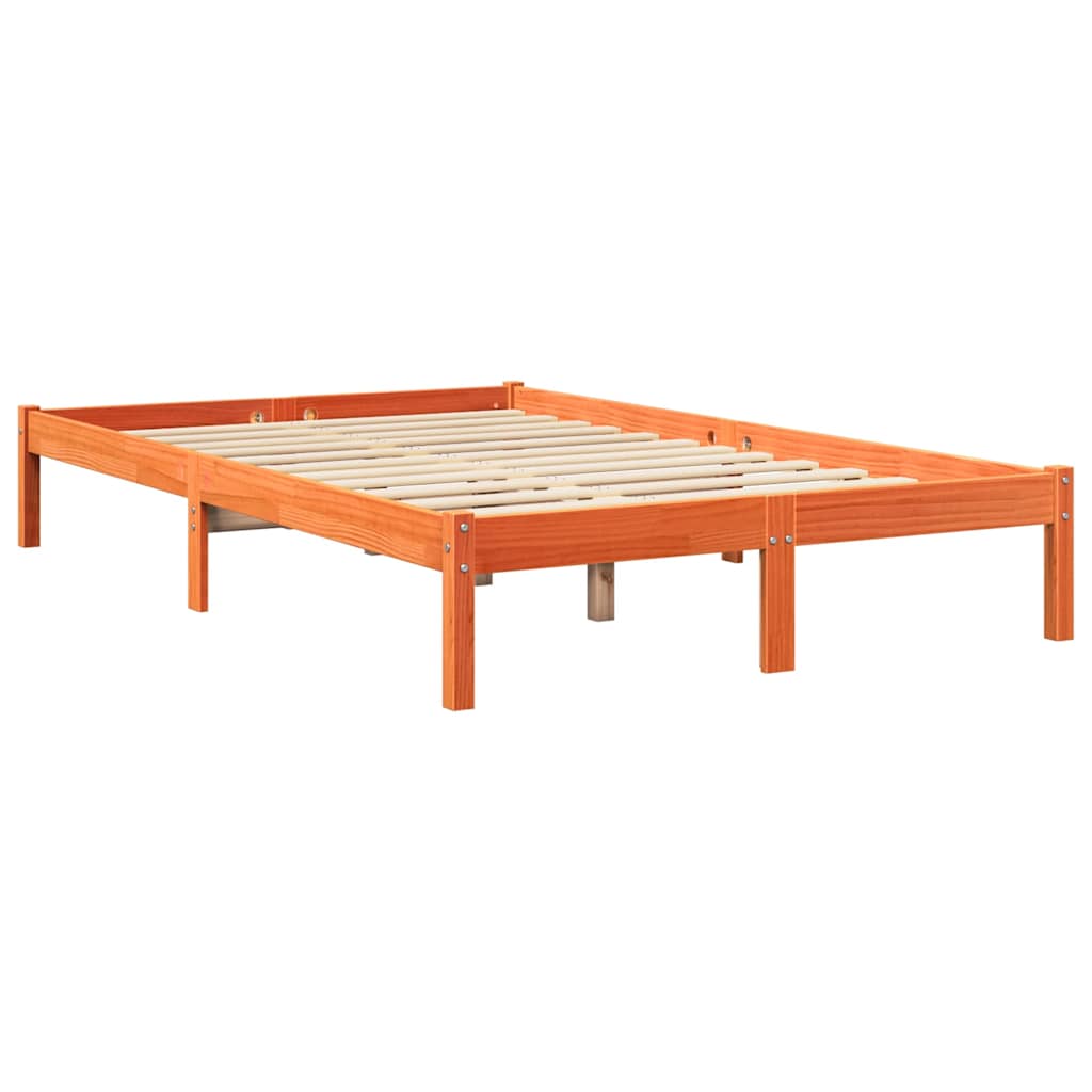 vidaXL Letto Libreria senza Materasso Marrone Cera 120x200 cm in Pino