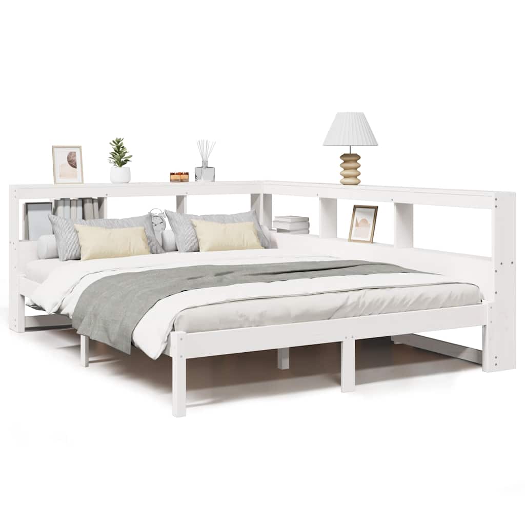 vidaXL Letto Libreria senza Materasso Bianco 140x190 cm Legno di Pino