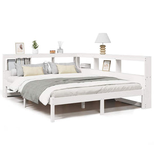 vidaXL Letto Libreria senza Materasso Bianco 140x190 cm Legno di Pino