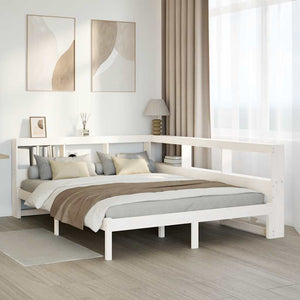 vidaXL Letto Libreria senza Materasso Bianco 140x190 cm Legno di Pino