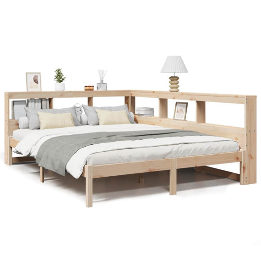 Letto Libreria senza Materasso-Struttura Letto con contenitore 135x190 cm in Legno di Pino 963768