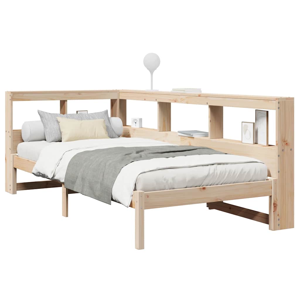 Giroletto con Libreria senza Materasso-Struttura Letto con contenitore 75x190 cm in Legno Pino 280405