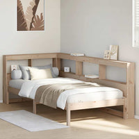 Giroletto con Libreria senza Materasso-Struttura Letto con contenitore 75x190 cm in Legno Pino 280405