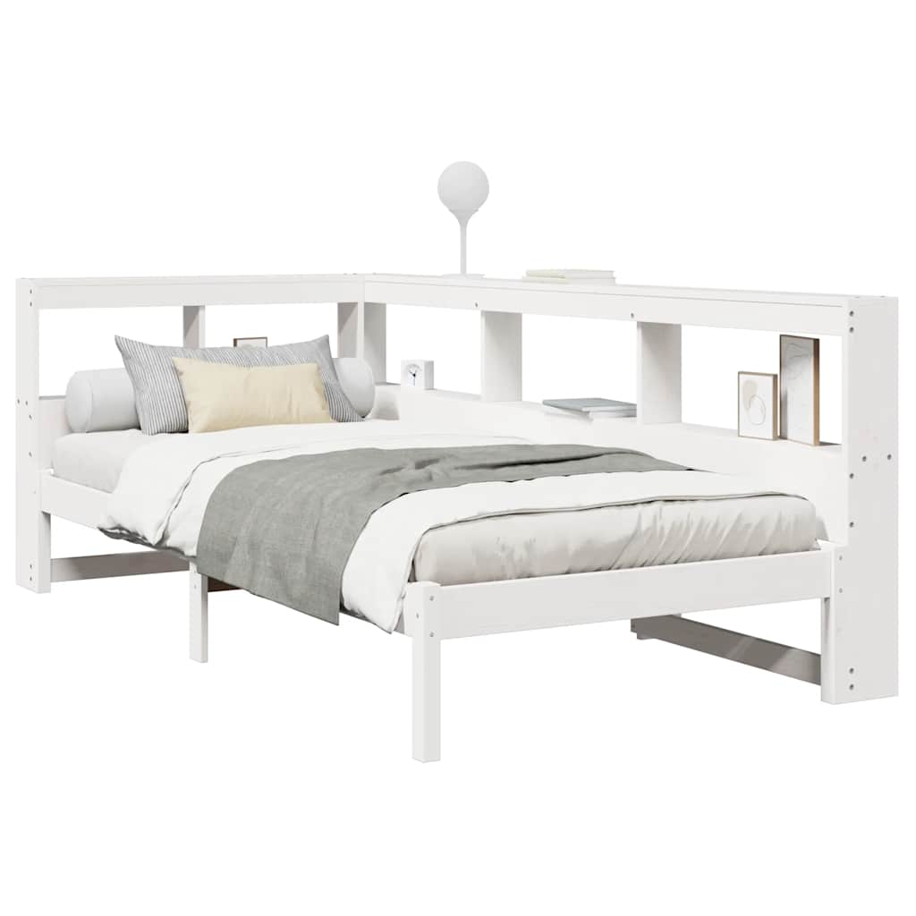 Letto con Libreria senza Materasso-Struttura Letto con contenitore 75x190 cm in Legno Pino 285196