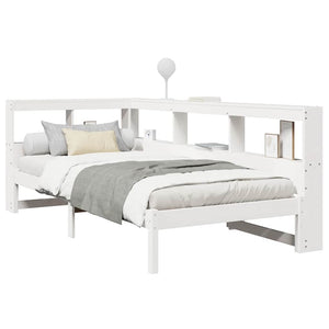 Letto con Libreria senza Materasso-Struttura Letto con contenitore 75x190 cm in Legno Pino 285196
