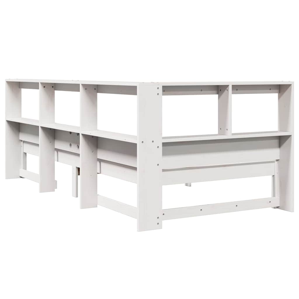 Letto con Libreria senza Materasso-Struttura Letto con contenitore 75x190 cm in Legno Pino 285196