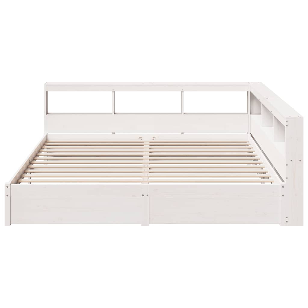 vidaXL Letto Libreria senza Materasso Bianco 200x200 cm Legno di Pino