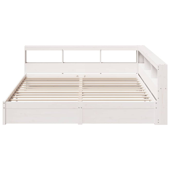 vidaXL Letto Libreria senza Materasso Bianco 200x200 cm Legno di Pino