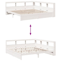 vidaXL Letto Libreria senza Materasso Bianco 200x200 cm Legno di Pino