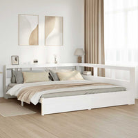 vidaXL Letto Libreria senza Materasso Bianco 200x200 cm Legno di Pino
