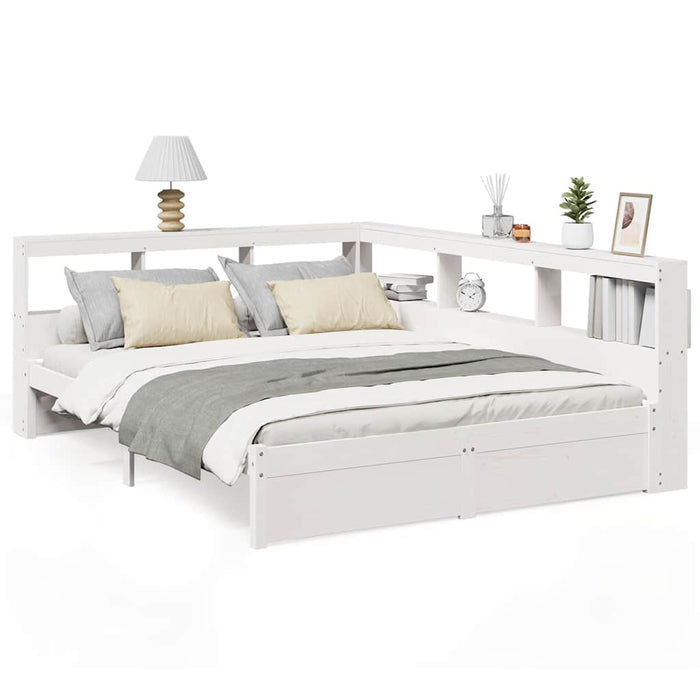 vidaXL Letto Libreria senza Materasso Bianco 150x200 cm Legno di Pino