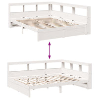 vidaXL Letto Libreria senza Materasso Bianco 150x200 cm Legno di Pino