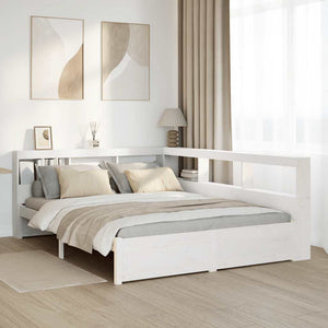 vidaXL Letto Libreria senza Materasso Bianco 150x200 cm Legno di Pino