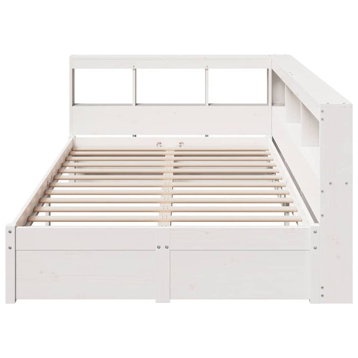Letto Libreria senza Materasso Bianco 120x200 cm Legno di Pino 3324355