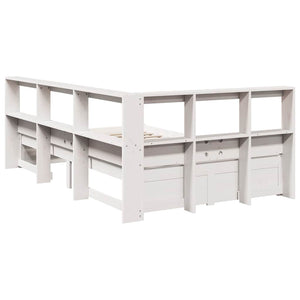 Letto Libreria senza Materasso Bianco 120x200 cm Legno di Pino 3324355