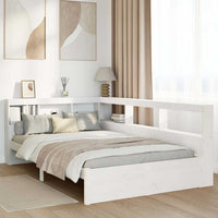 Letto Libreria senza Materasso Bianco 120x200 cm Legno di Pino 3324355