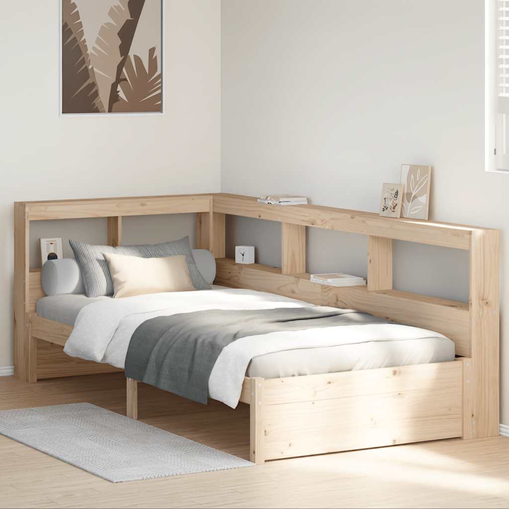 vidaXL Letto Libreria senza Materasso 90x190 cm Legno Massello Pino