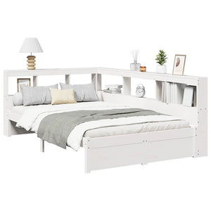 vidaXL Letto Libreria senza Materasso Bianco 90x190 cm Massello Pino