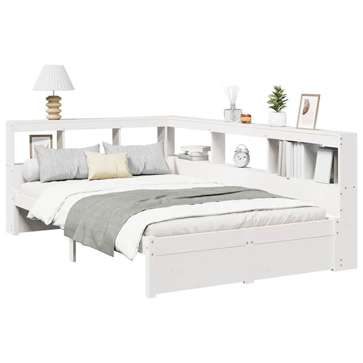 vidaXL Letto Libreria senza Materasso Bianco 90x190 cm Massello Pino
