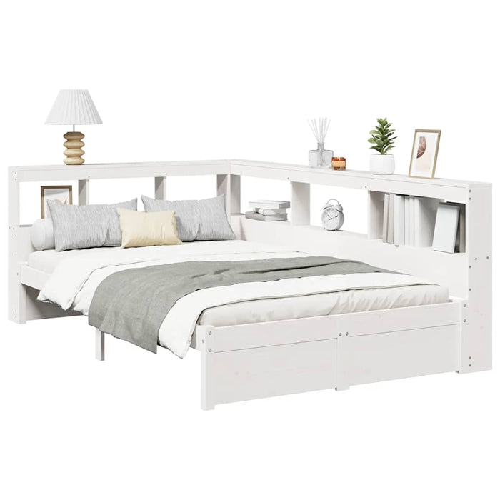 vidaXL Letto Libreria senza Materasso Bianco 90x190 cm Massello Pino