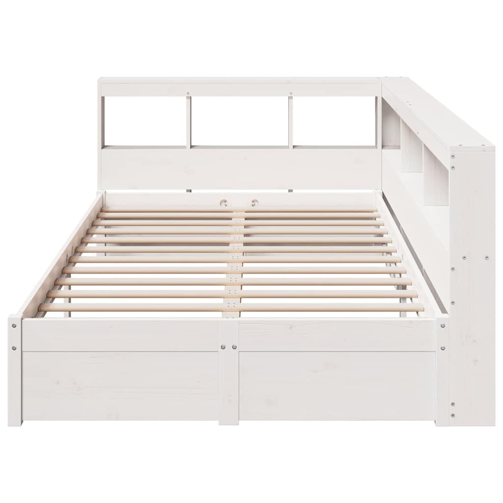 vidaXL Letto Libreria senza Materasso Bianco 90x190 cm Massello Pino