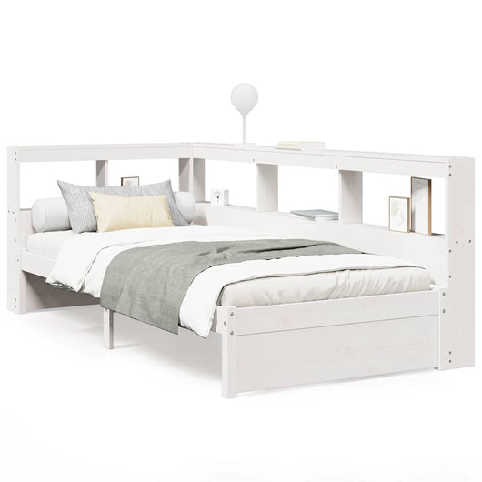 Letto con Libreria senza Materasso 75x190 cm in Legno Pino