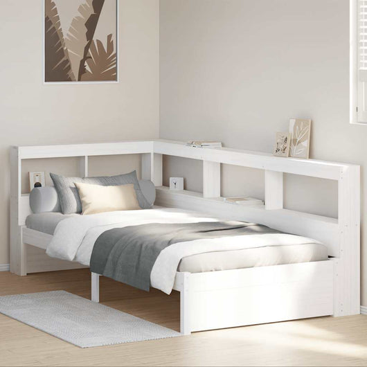 Letto con Libreria senza Materasso-Struttura Letto con contenitore 75x190 cm in Legno Pino 865595