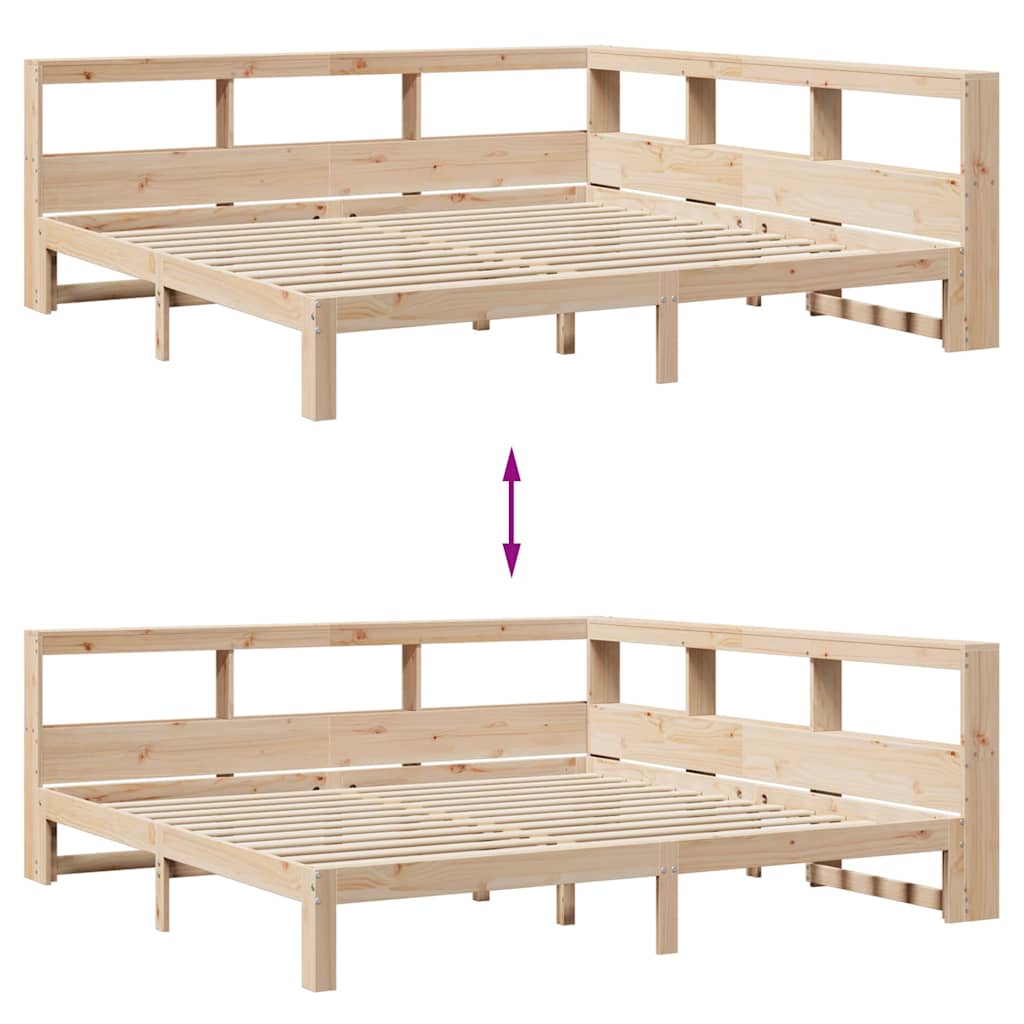 vidaXL Letto Libreria senza Materasso 200x200 cm in Legno di Pino