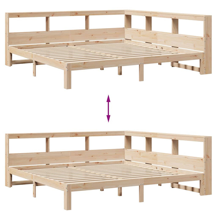 vidaXL Letto Libreria senza Materasso 200x200 cm in Legno di Pino