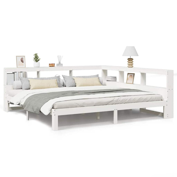 vidaXL Letto Libreria senza Materasso Bianco 200x200 cm Legno di Pino