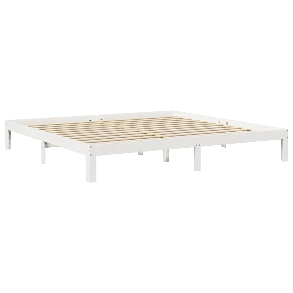 vidaXL Letto Libreria senza Materasso Bianco 200x200 cm Legno di Pino
