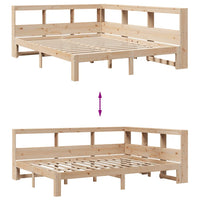 Letto Libreria senza Materasso 140x200 cm in Legno di Pino