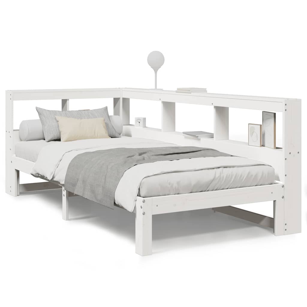 vidaXL Letto Libreria senza Materasso Bianca 90x200 cm Legno di Pino