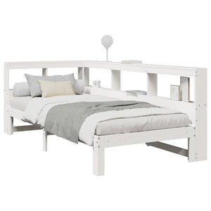 vidaXL Letto Libreria senza Materasso Bianca 90x200 cm Legno di Pino