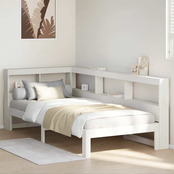 vidaXL Letto Libreria senza Materasso Bianca 90x200 cm Legno di Pino